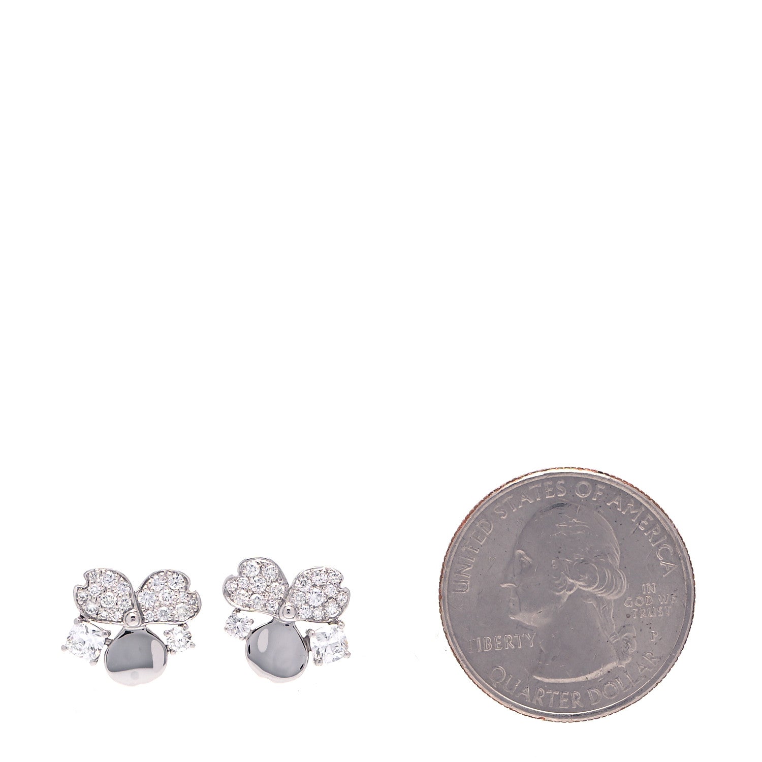 Tiffany Platinum Diamond Paper Flowers Cluster Earrings 2 of 6