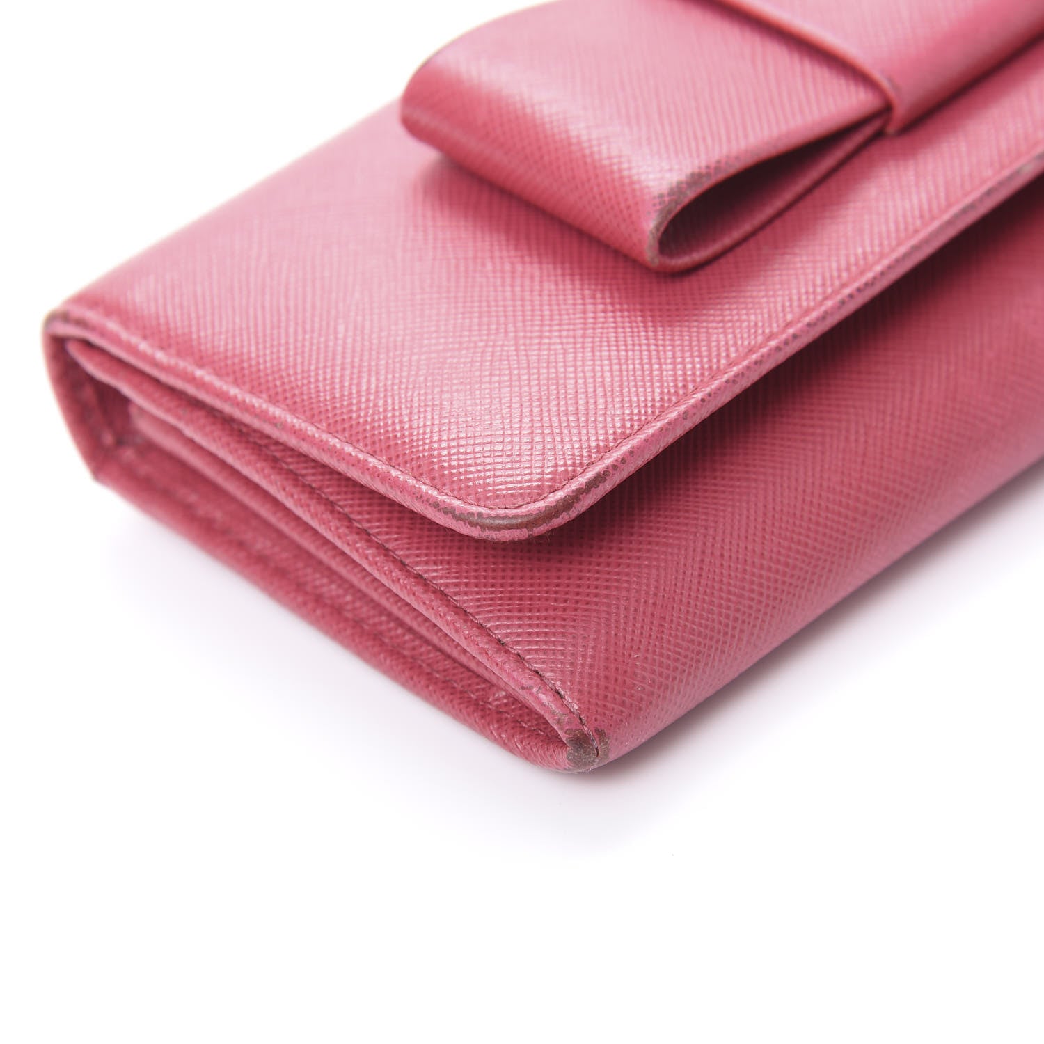 Prada Saffiano Bow Continental Wallet Peonia 12 of 17