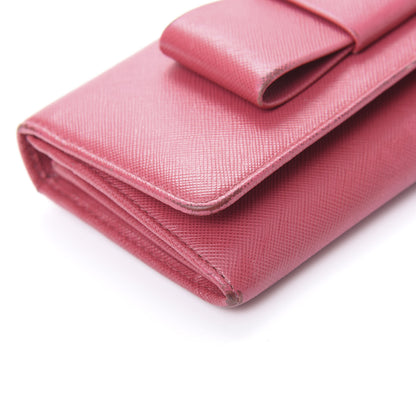 Prada Saffiano Bow Continental Wallet Peonia 12 of 17