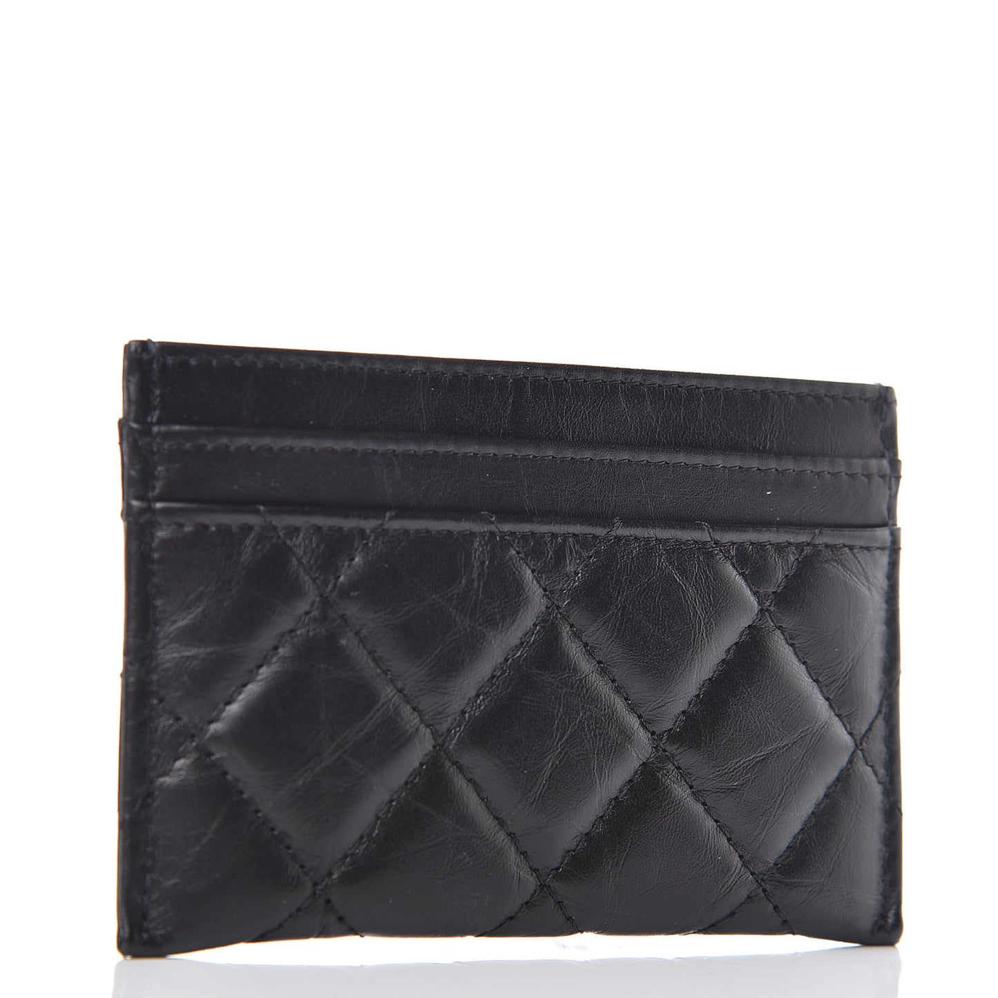 Aged Calfskin Quilted Reissue Card Holder So Black