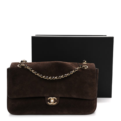 Chanel Suede Calfskin Small Souplissimo Maxi Flap Dark Brown 11 of 11