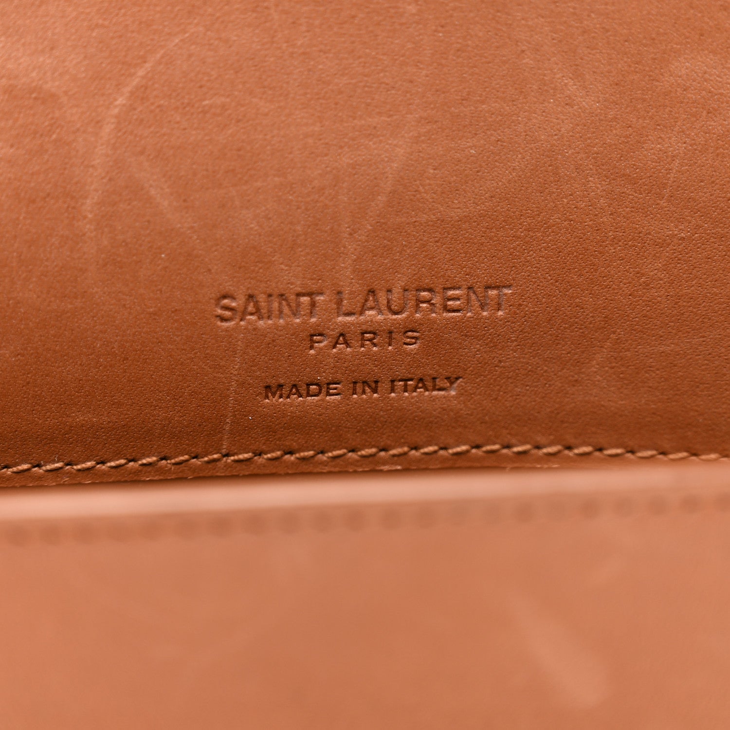 Saint Laurent Shearling Monogram Phone Holder Crossbody Brown 6 of 11