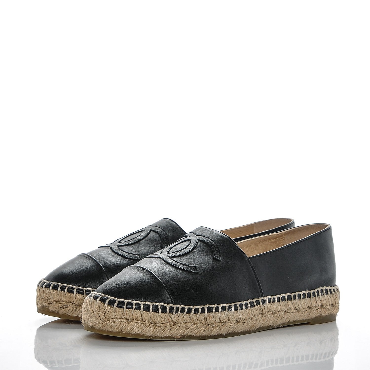 Chanel Lambskin CC Espadrilles 39 Black 3 of 7