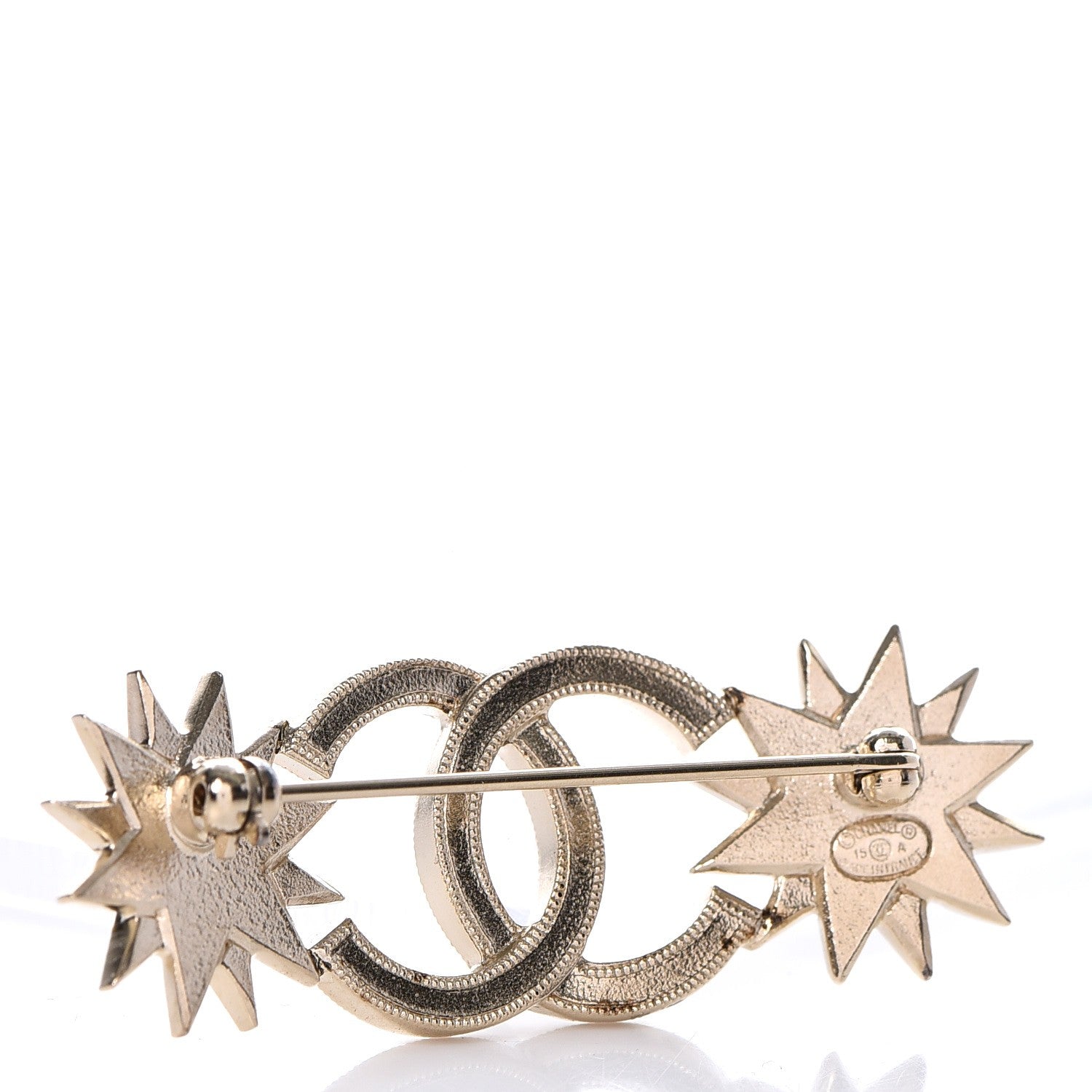 Chanel Pearl Crystal CC Star Brooch Gold 3 of 4