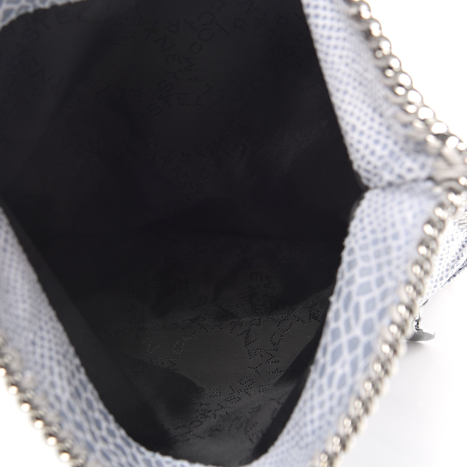 Stella McCartney Eco Python Embossed Falabella Fold Over Clutch Light Blue 5 of 8