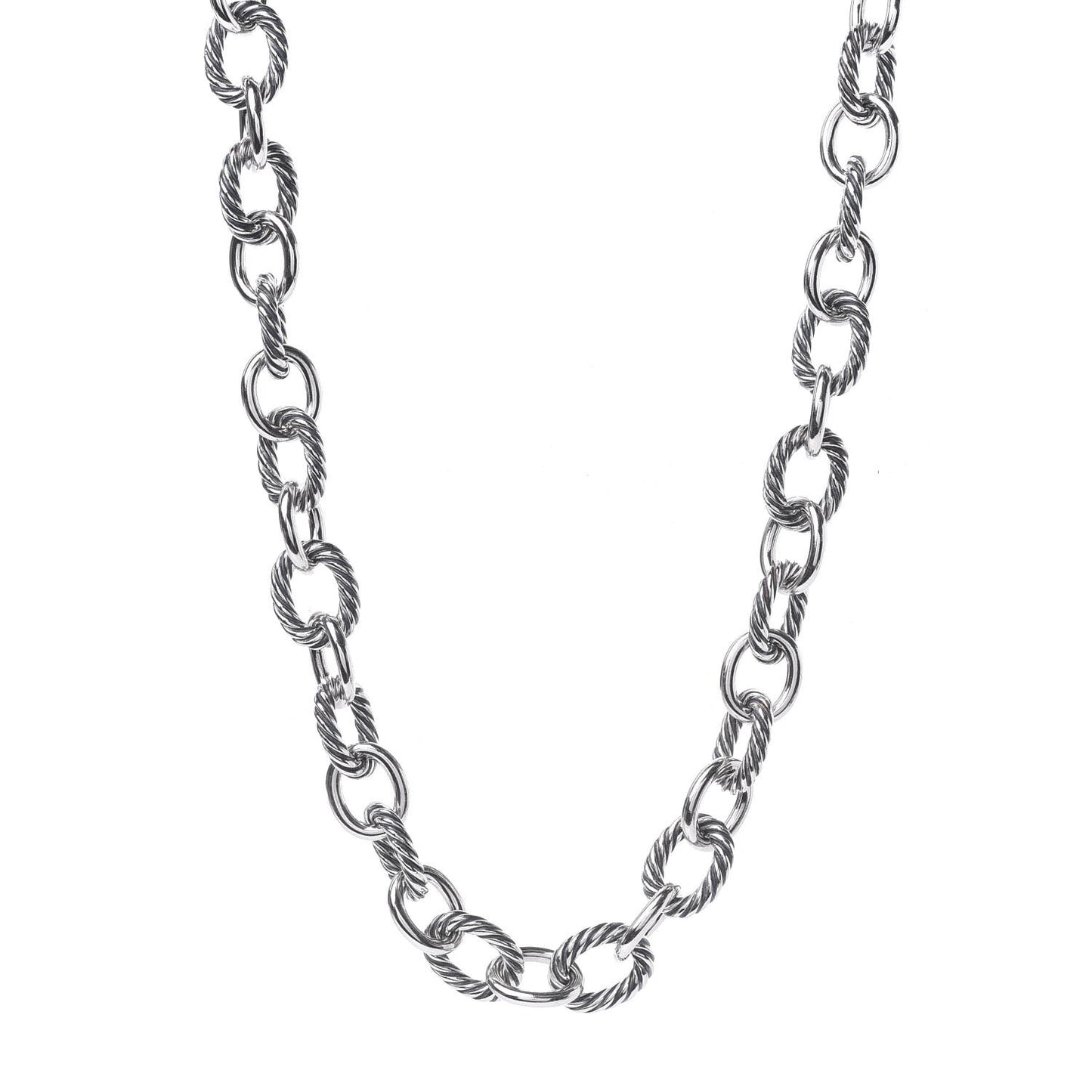 Sterling Silver 12mm Oval Link Necklace