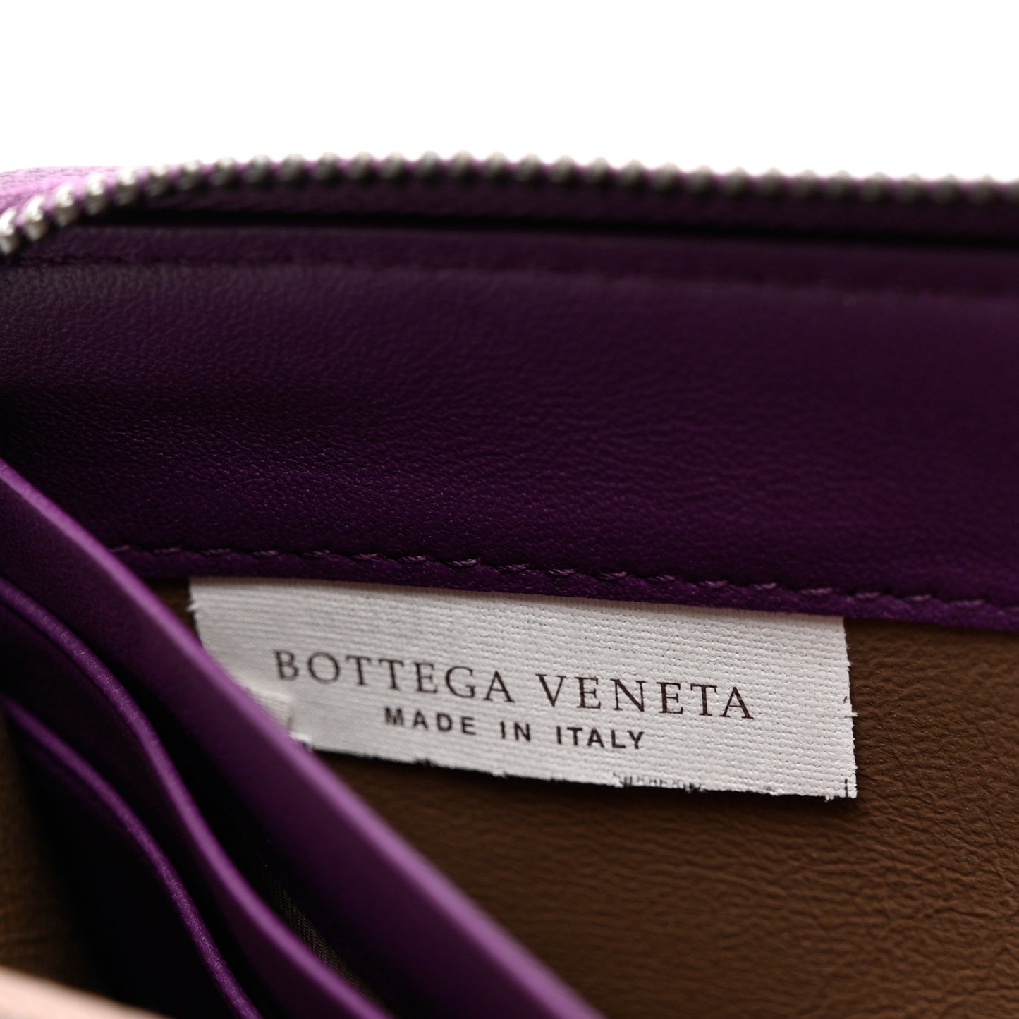 Nappa Intrecciato Zip Around Wallet Mona Lisa Atlantic