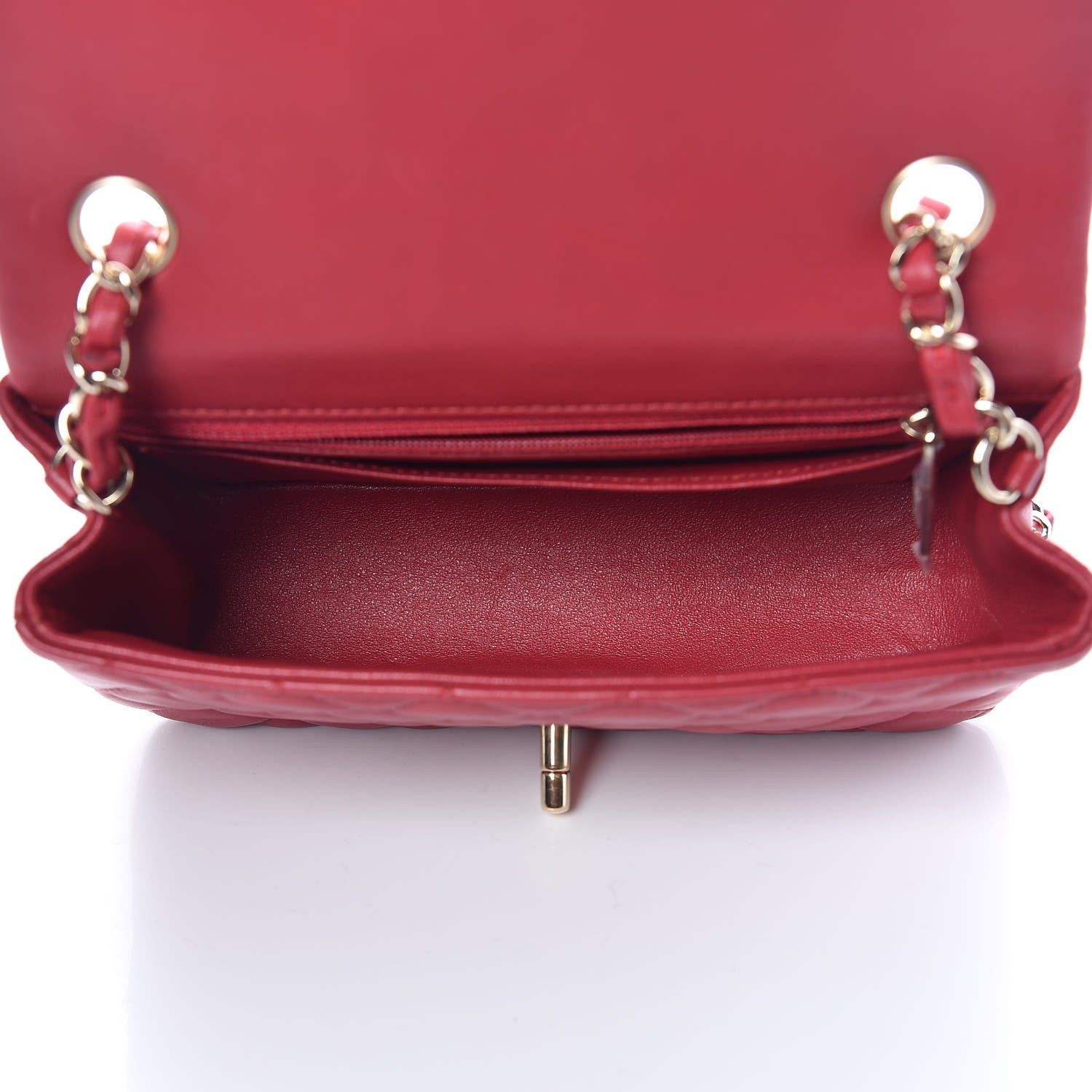 Chanel Lambskin Quilted Mini Rectangular Flap Red 5 of 11
