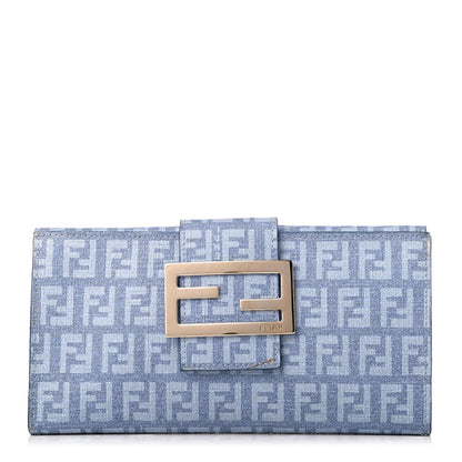 Fendi Zucchino Spalmati Forever Continental Wallet Celeste 1 of 9