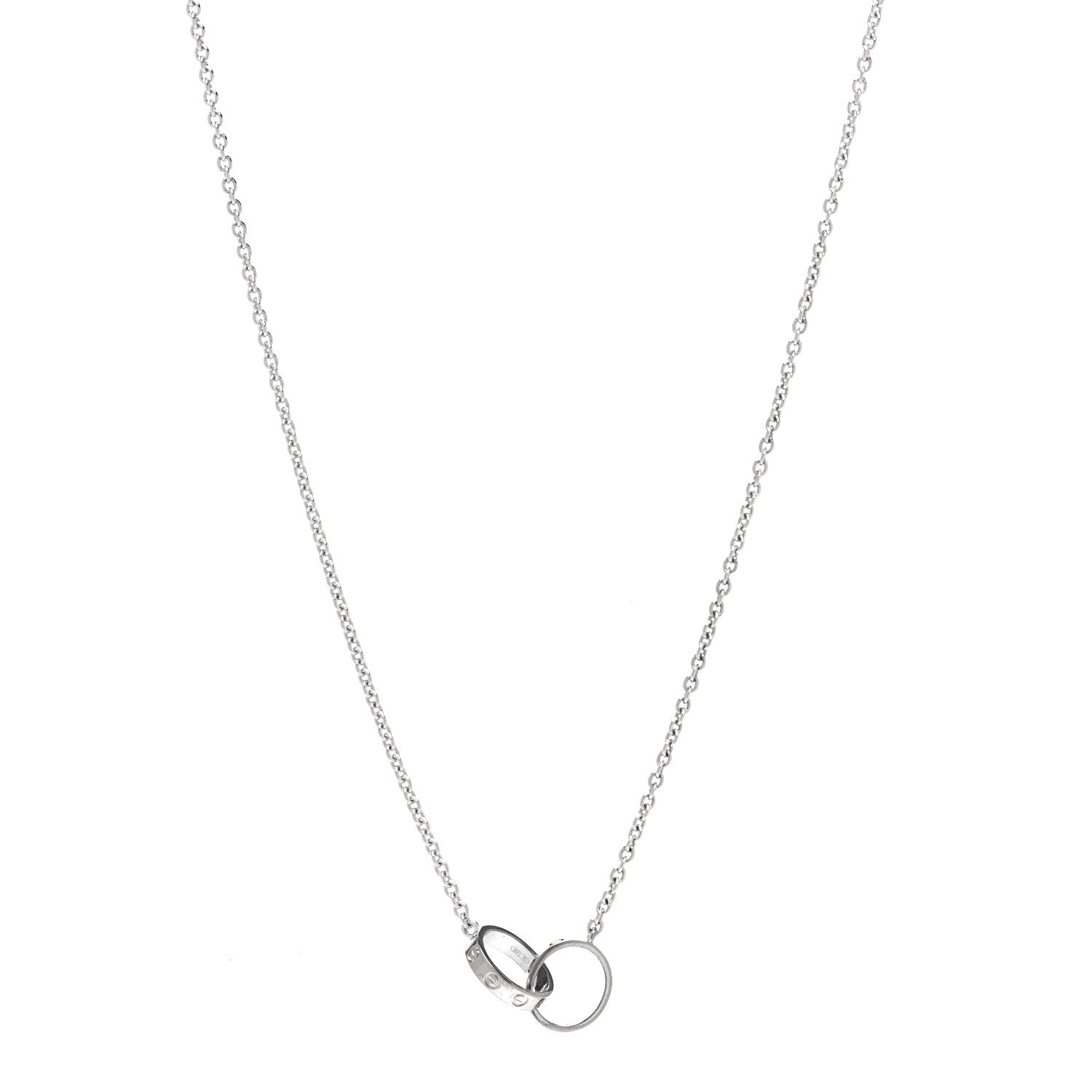 Cartier 18K White Gold Interlocking LOVE Necklace 1 of 4