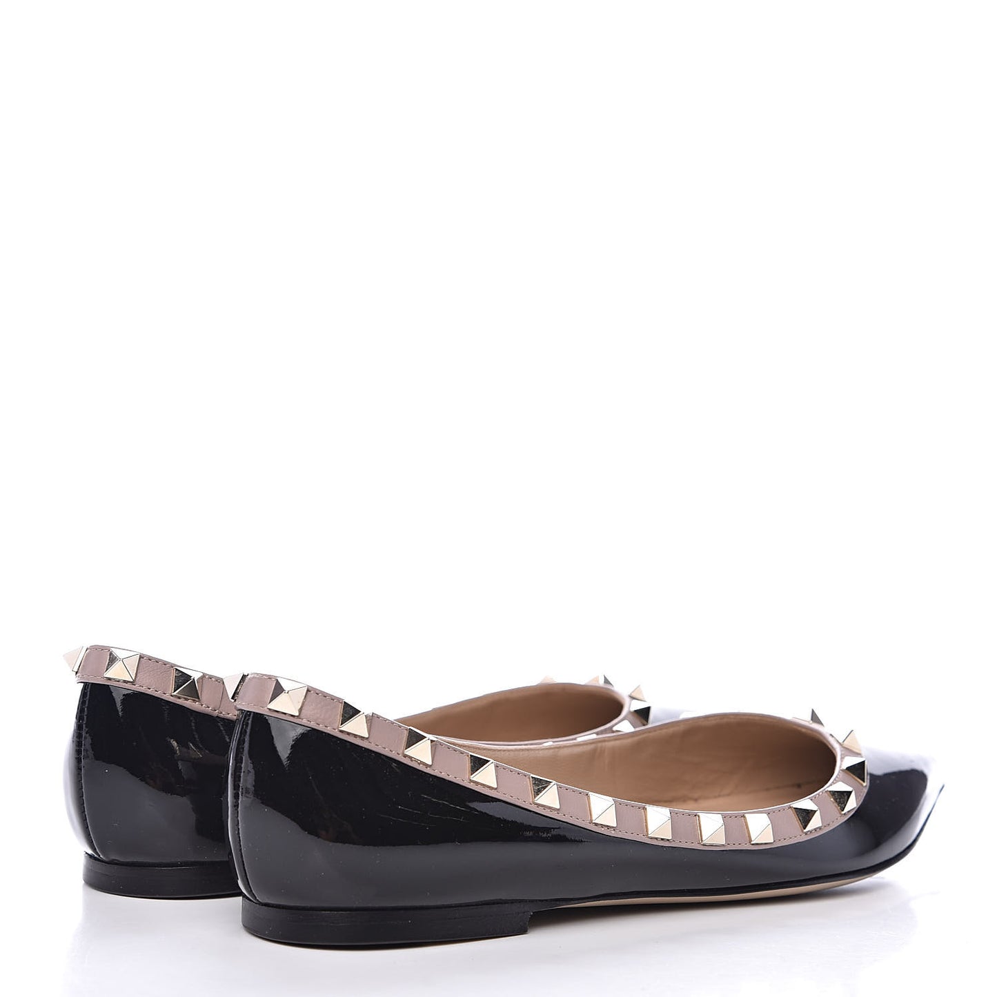Patent Rockstud Ballerina Flats 37 Black Poudre