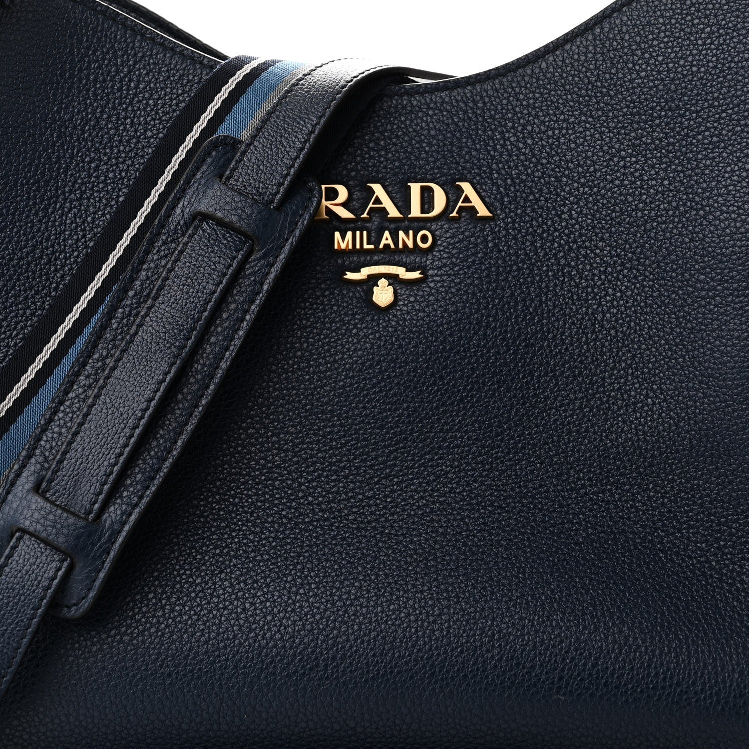 Prada Vitello Daino Hobo Messenger Bag Baltico 7 of 9