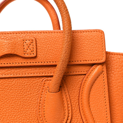 Celine Drummed Calfskin Nano Luggage Bright Orange 12 of 12