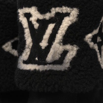 Louis Vuitton Suede Calfskin Shearling Snowdrop Flat Ankle Boot 37 Black 10 of 10