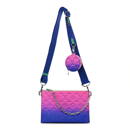 Louis Vuitton Taurillon Illusion Trio Pouch Bleu Rose 1 of 9