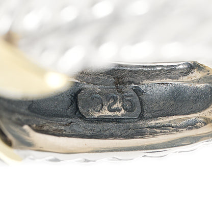 David Yurman Sterling Silver 14K Yellow Gold X Triple Row Ring 54 6.75 3 of 4