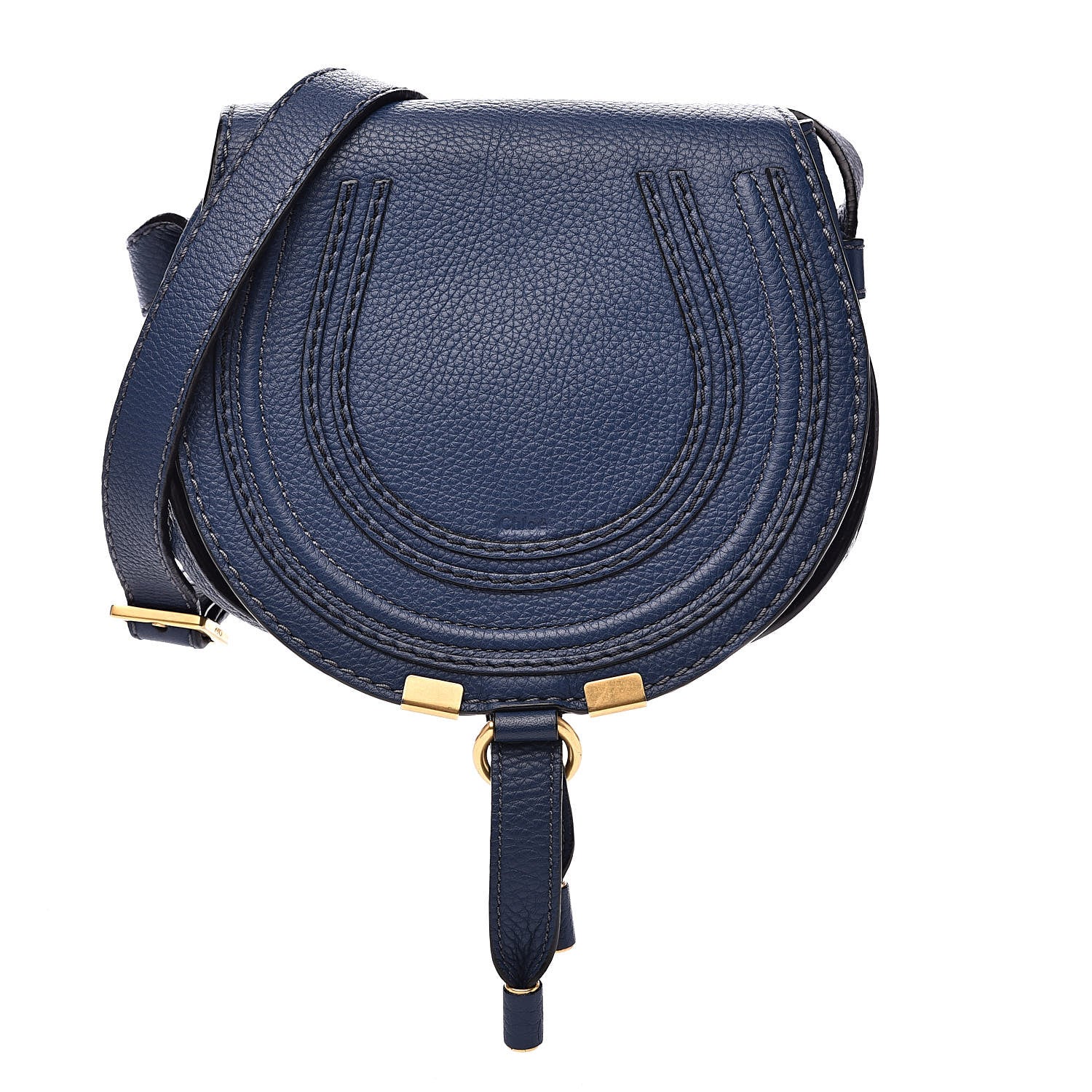 Chloe Calfskin Mini Marcie Round Crossbody Bag Royal Navy 1 of 12
