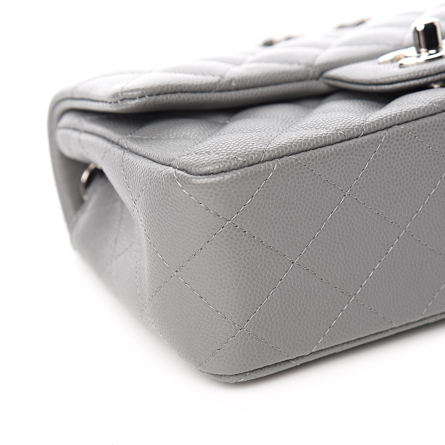 Chanel Caviar Quilted Mini Rectangular Flap Grey 8 of 10