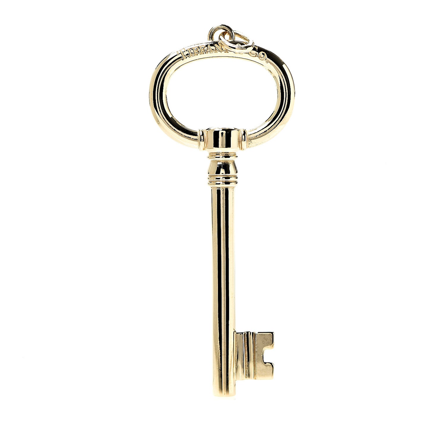 18K Yellow Gold Large Oval Key Pendant