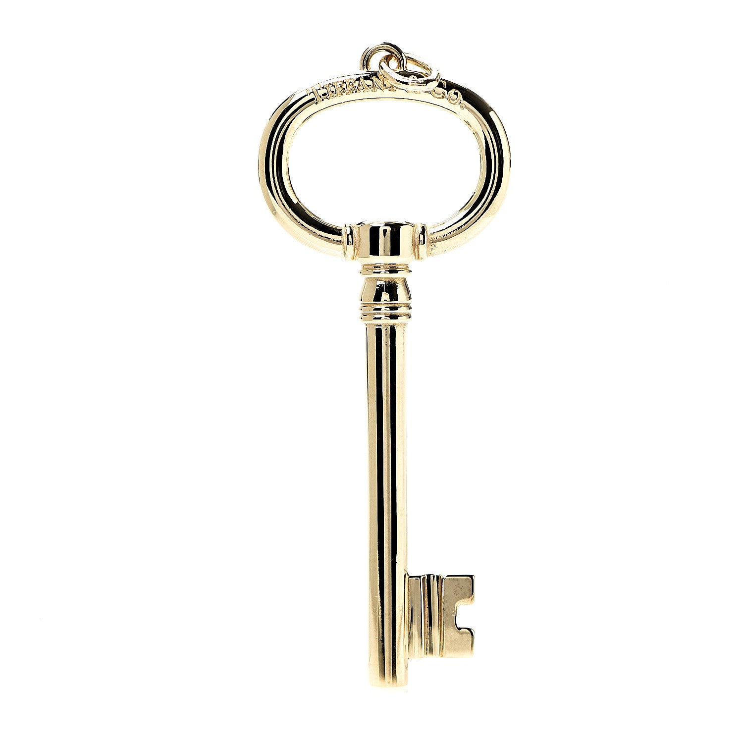 Tiffany 18K Yellow Gold Large Oval Key Pendant 1 of 4
