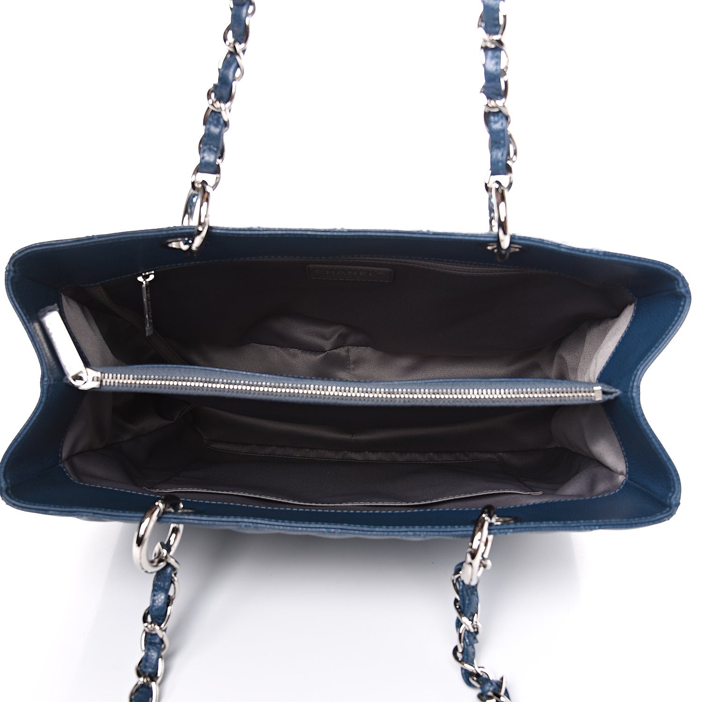 Caviar Quilted Grand Shopping Tote GST Navy Blue