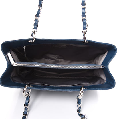 Chanel Caviar Quilted Grand Shopping Tote GST Navy Blue 4 of 10