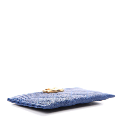 Chanel Caviar Quilted Boy Card Holder Blue 3 of 7