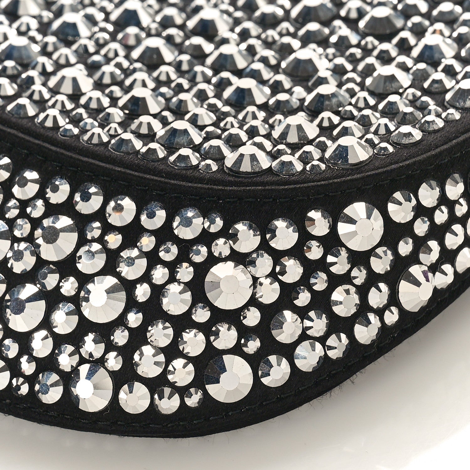 Prada Satin Crystal Cleo Adjustable Strap Shoulder Bag Metal 8 of 8