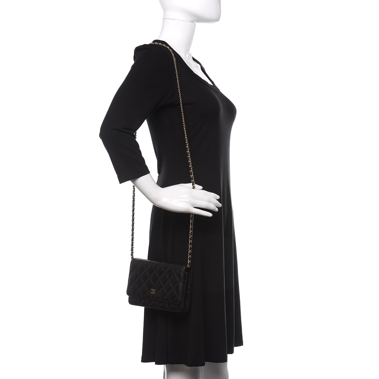 Chanel Caviar Quilted Wallet On Chain WOC Black 2 of 10