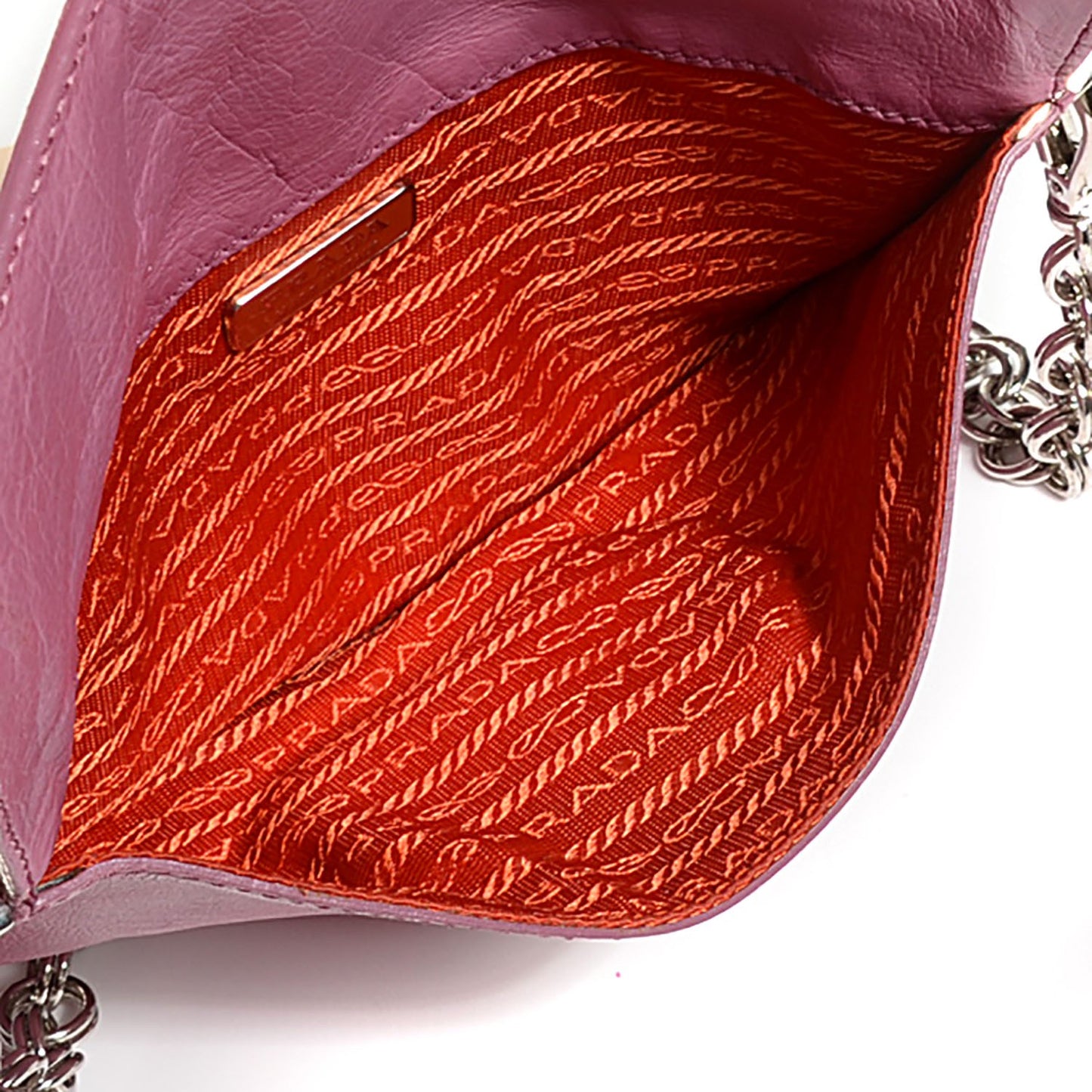 Glace Calf Detachable Chain Clutch Pink