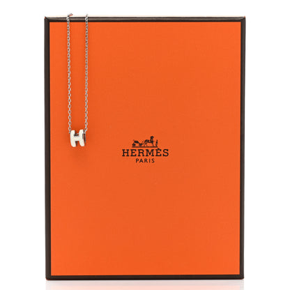 Hermes Lacquered Rose Gold Mini Pop H Pendant Necklace White 8 of 8