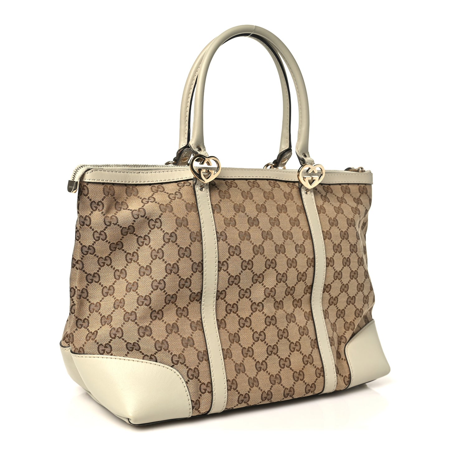Monogram Medium Lovely Heart Tote White