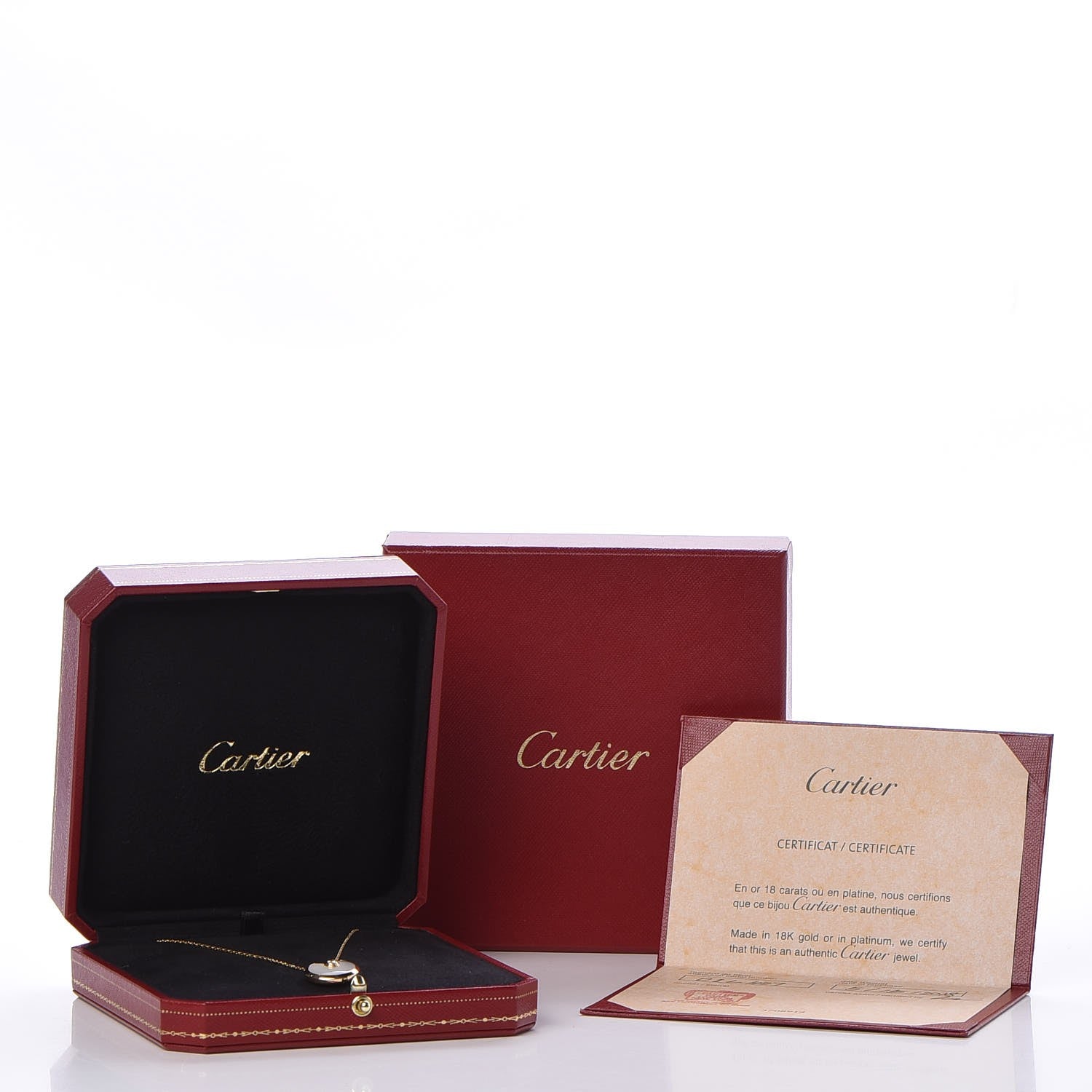 Cartier 18K Yellow Gold Diamond Mother of Pearl SM Amulette de Cartier Pendant Necklace 6 of 6