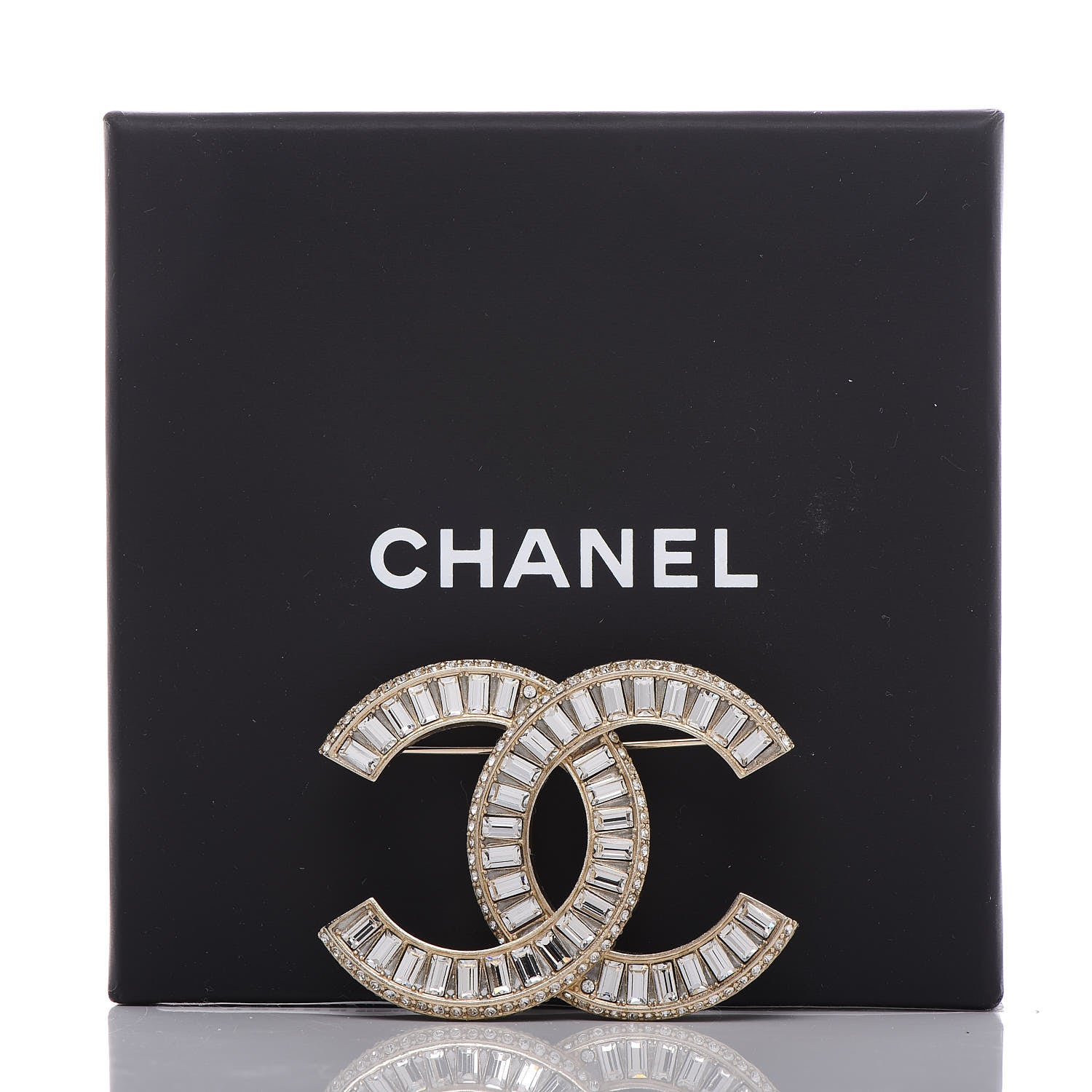 Chanel Baguette Crystal CC Brooch Gold 5 of 5
