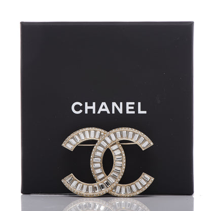 Chanel Baguette Crystal CC Brooch Gold 5 of 5