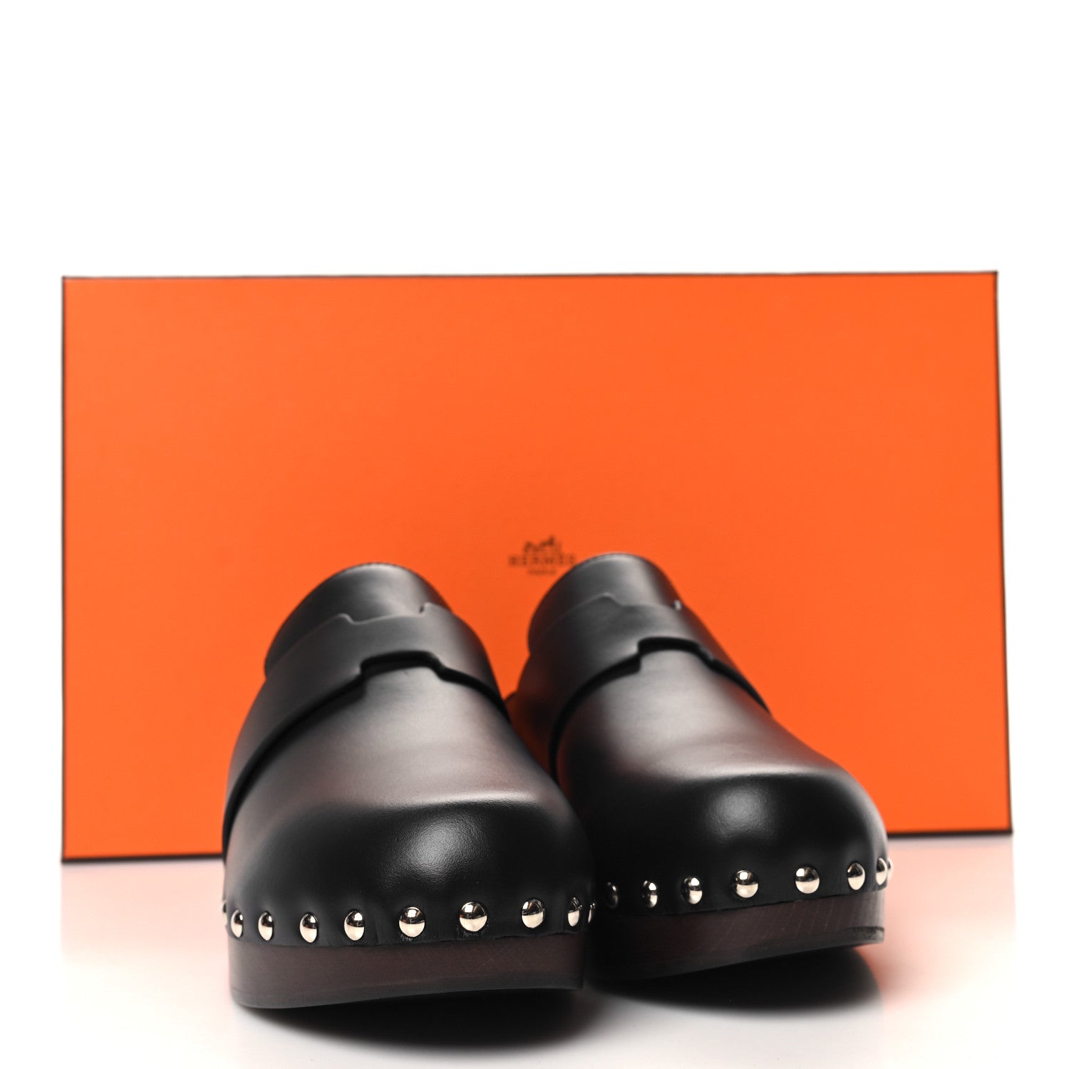 Hermes Calfskin Calya Mules 36 Black 8 of 8