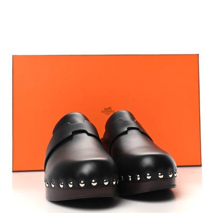Hermes Calfskin Calya Mules 36 Black 8 of 8