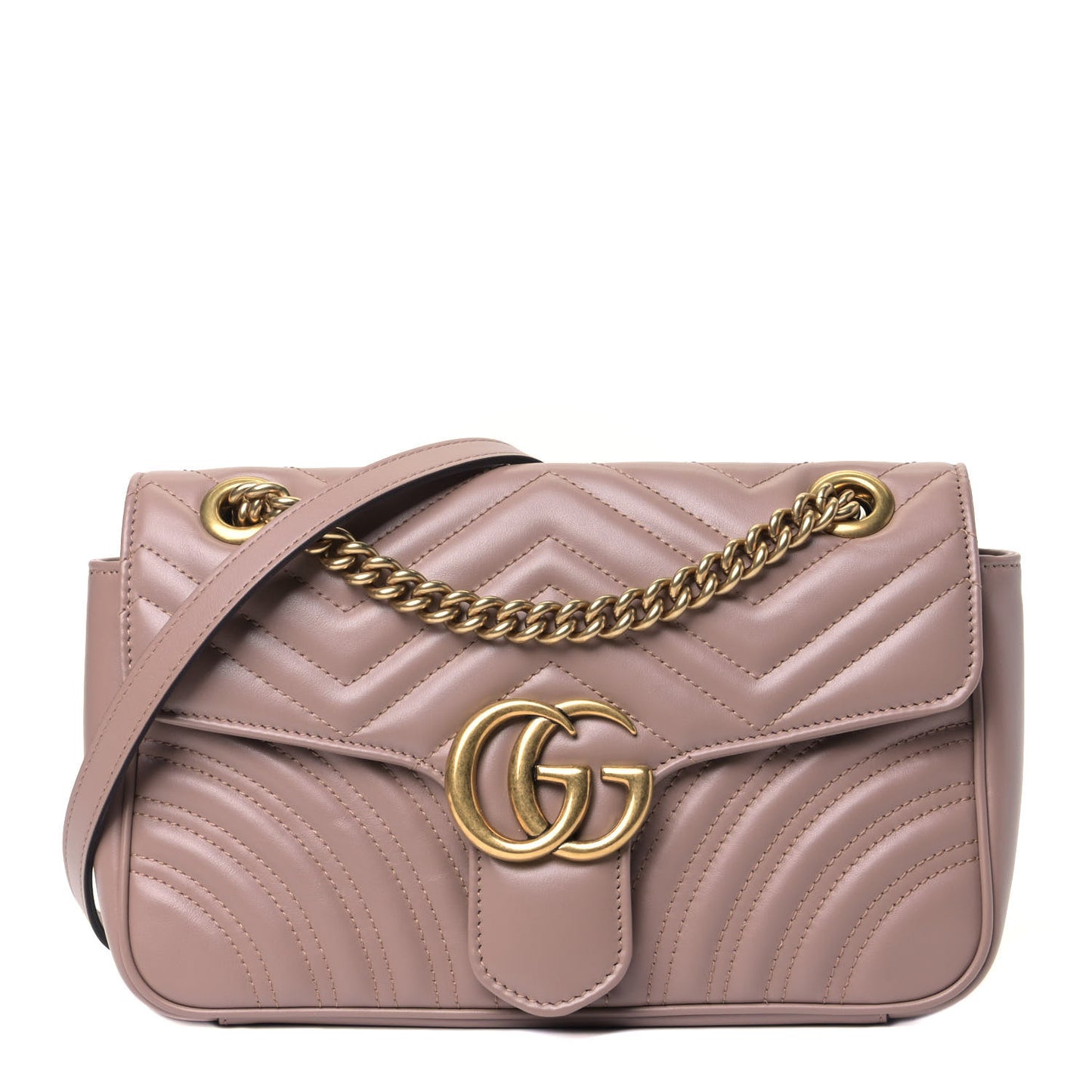 Calfskin Matelasse Small GG Marmont Shoulder Bag Porcelain Rose