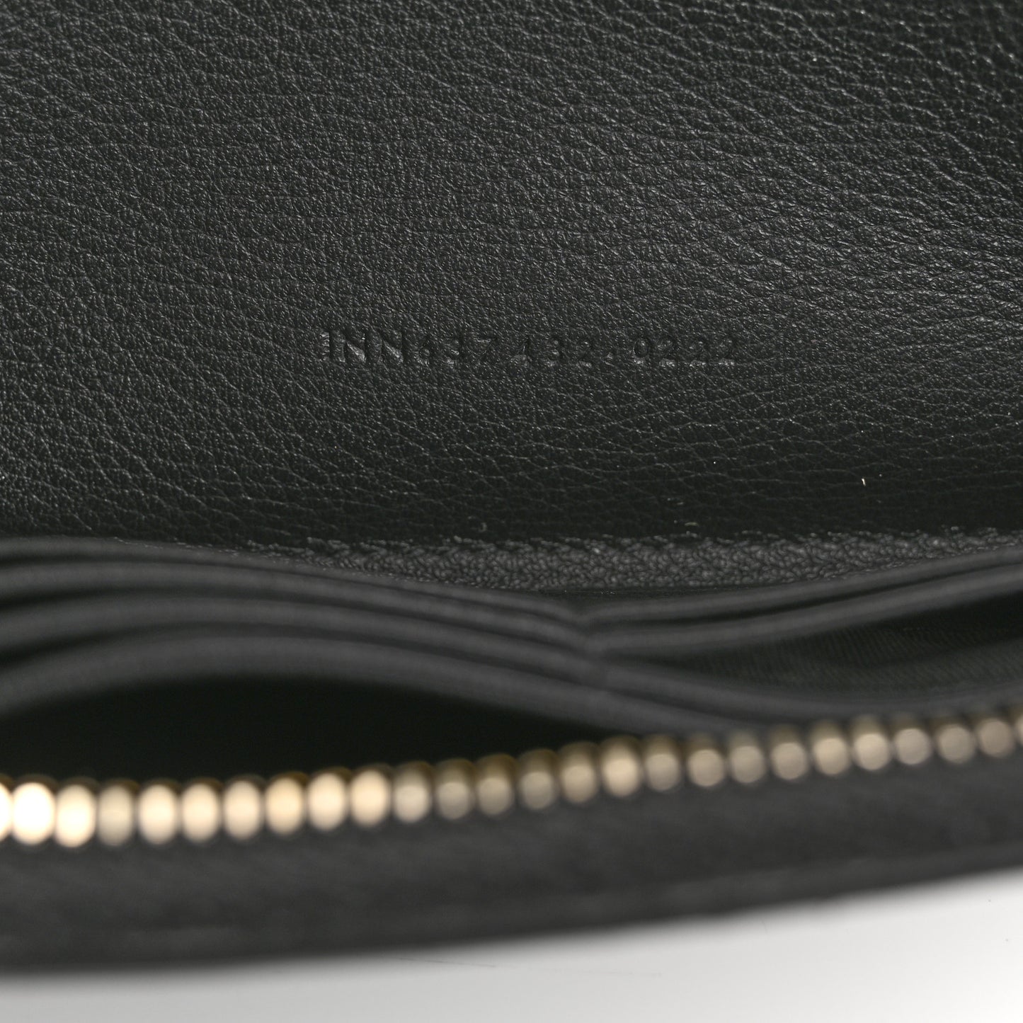 Grained Calfskin Zip Around Wallet Black