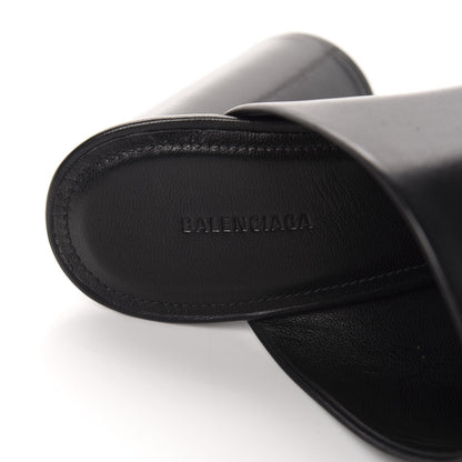 Balenciaga Shiny Sheepskin Oval 90mm Mule Pump 37 Black White 7 of 10