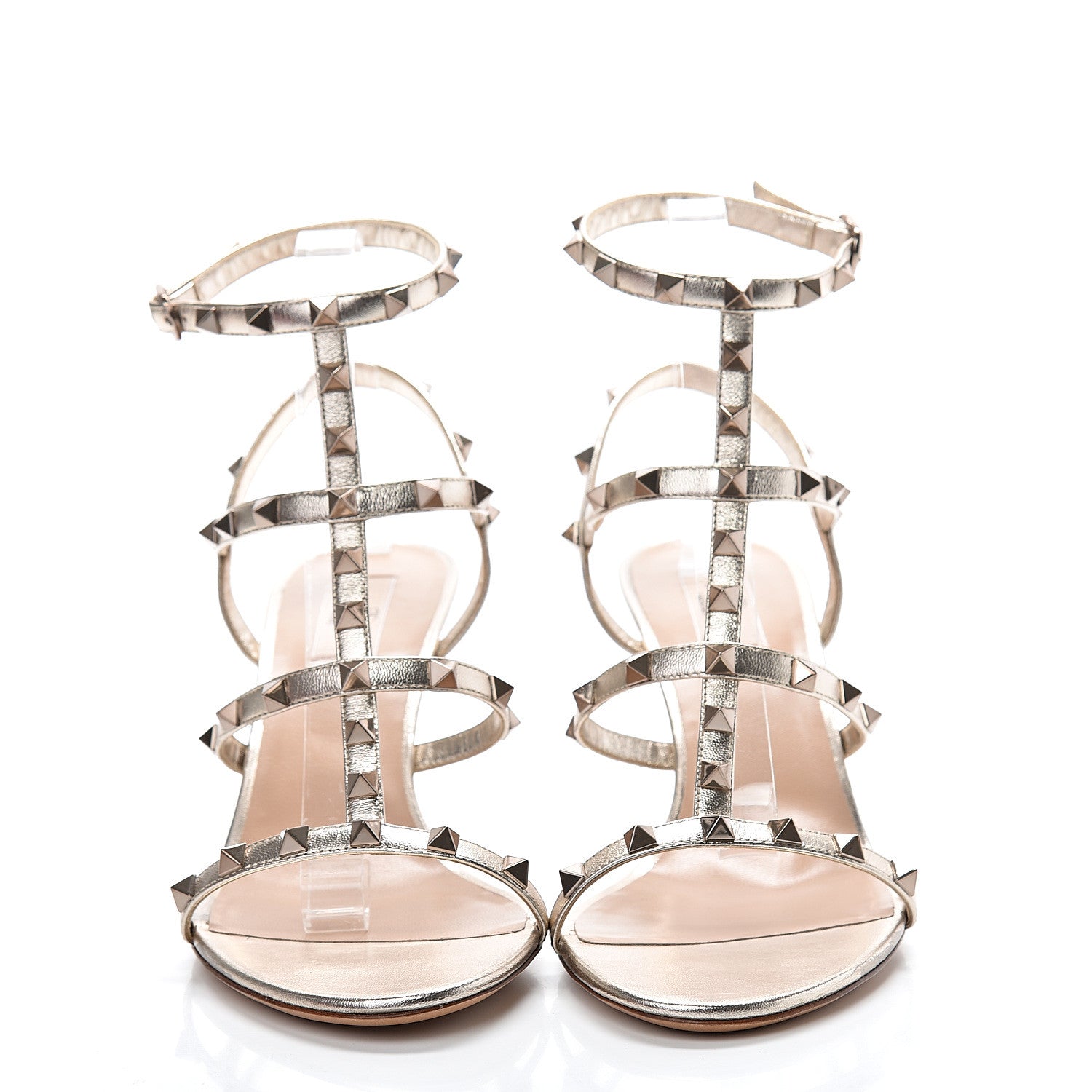 Valentino Garavani Metallic Nappa Rockstud Gladiator 70mm Sandals 41 Skin 2 of 10