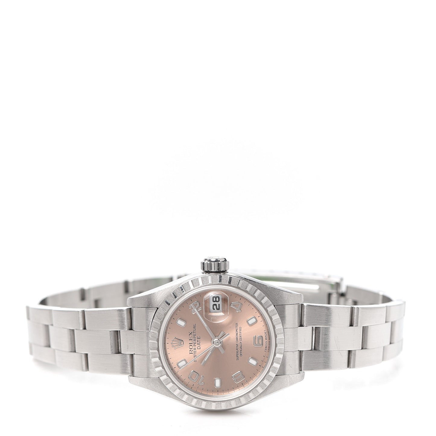 Stainless Steel 26mm Oyster Perpetual Date Watch Pink 79240