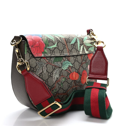 Gucci GG Supreme Monogram Tian Web Medium Padlock Messenger Shoulder Bag Beige Multicolor New Acero 3 of 10