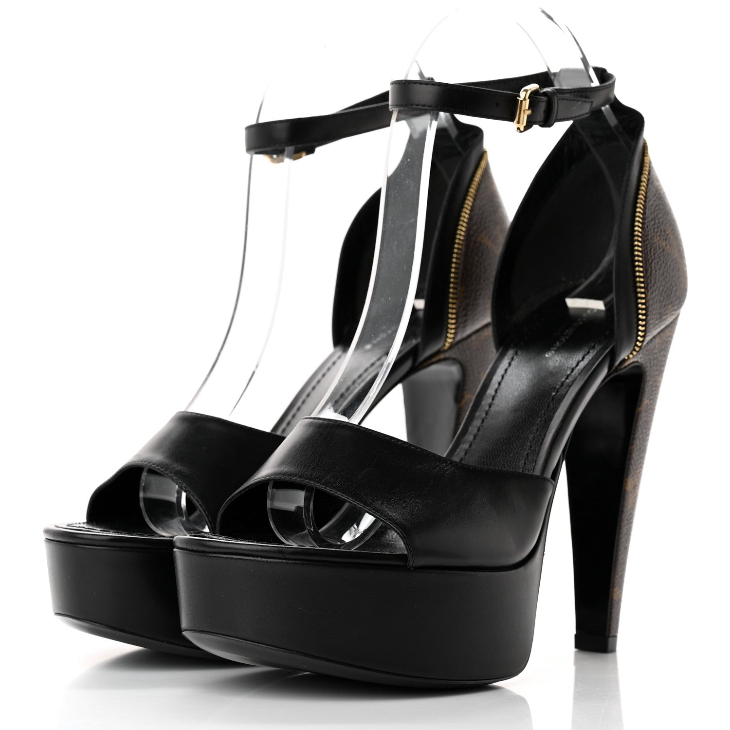 Louis Vuitton Monogram Afterglow Platform Sandals 39.5 Black 3 of 12