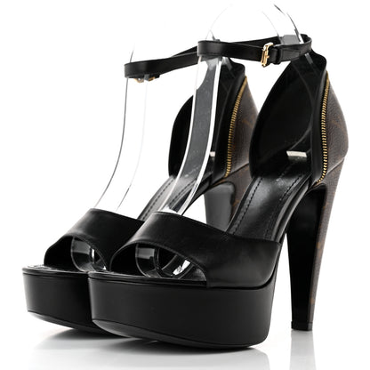 Louis Vuitton Monogram Afterglow Platform Sandals 39.5 Black 3 of 12
