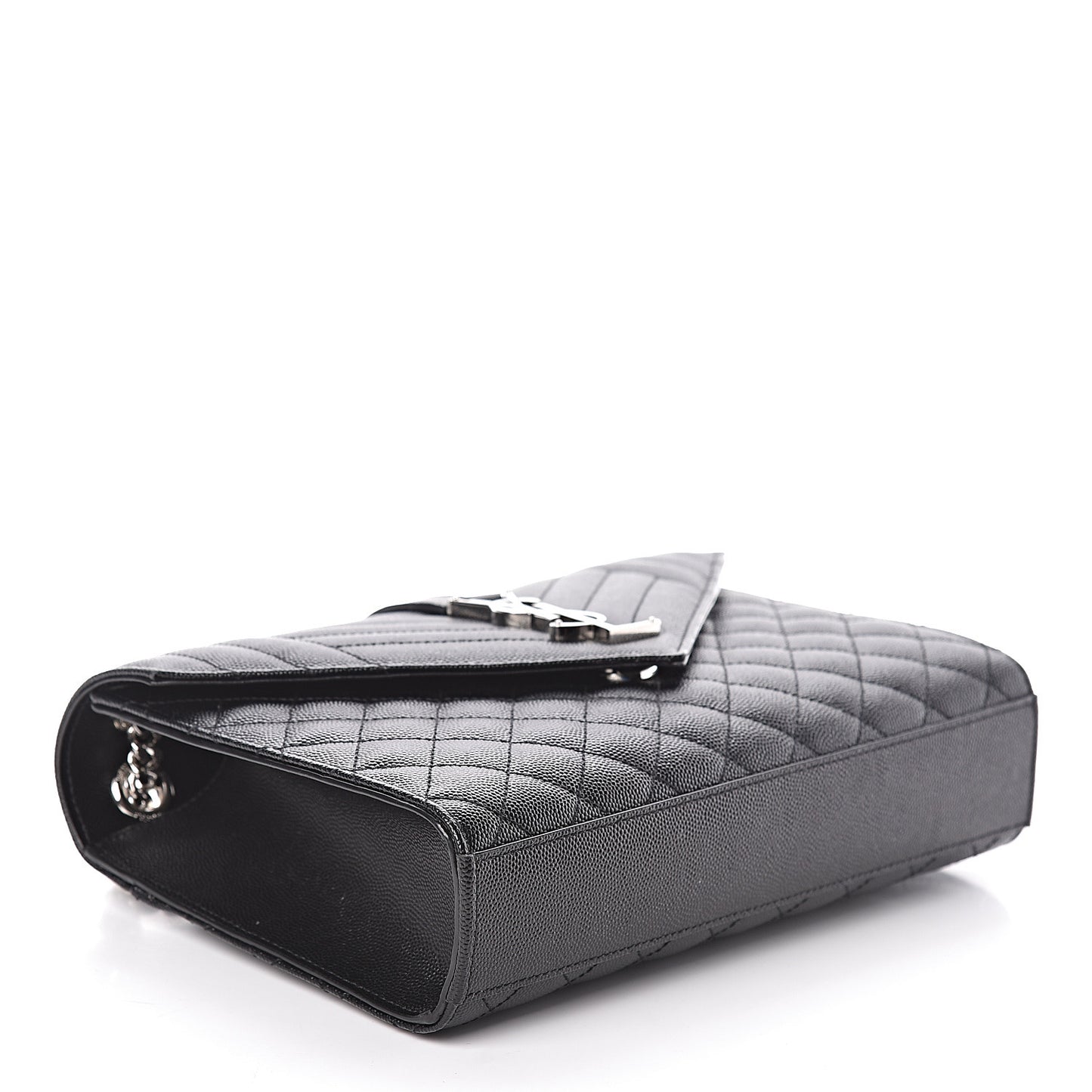 Grain De Poudre Textured Mixed Matelasse Triquilt Medium Monogram Satchel Black