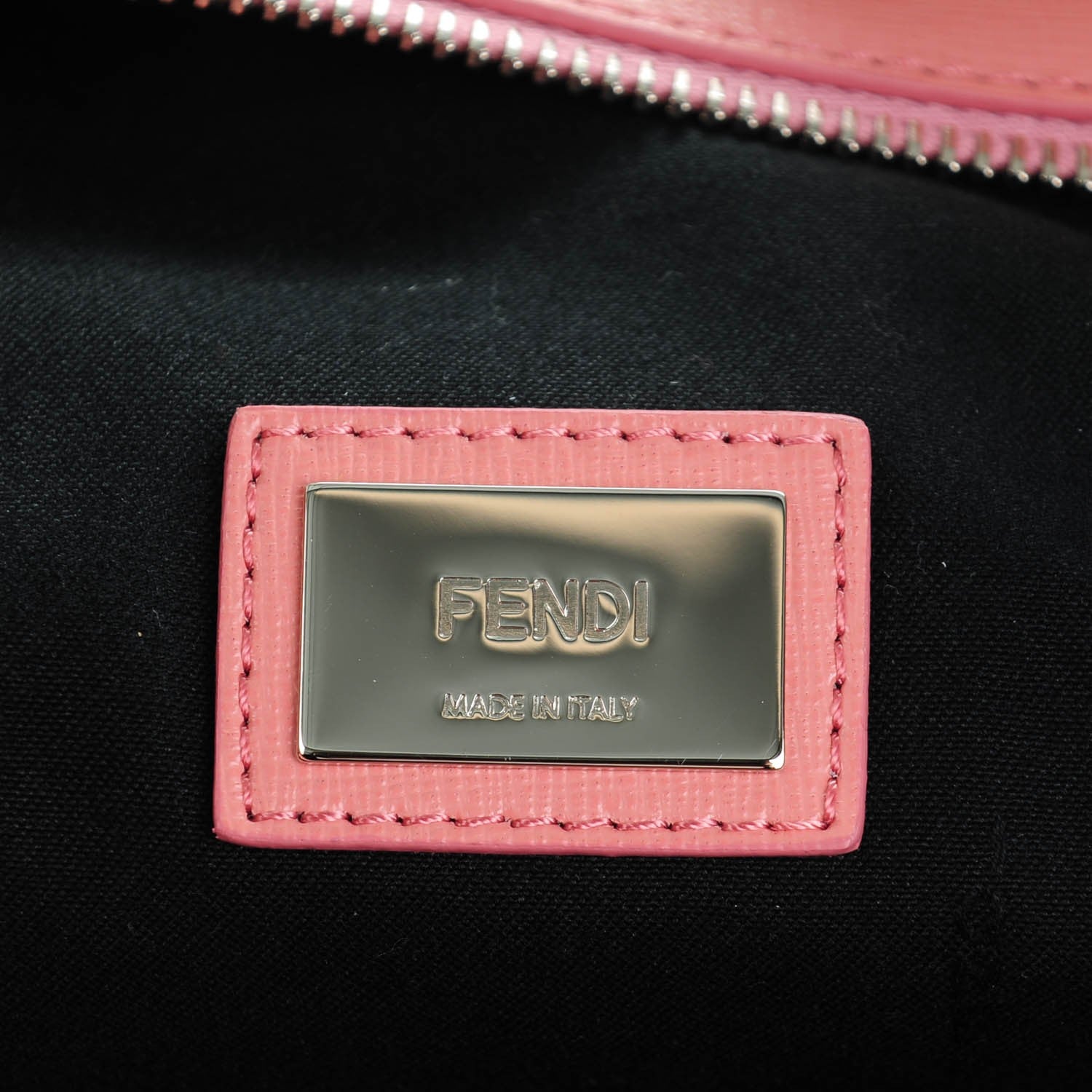 Fendi Vitello Elite Flowerland Medium Roll Tote Black 7 of 11