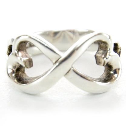 Tiffany Sterling Silver Paloma Picasso Double Loving Heart Ring 8 1 of 6