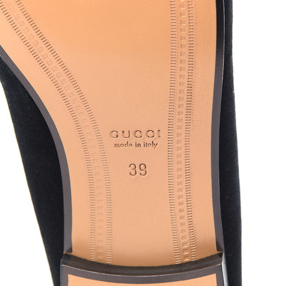 Gucci Velvet Horsebit Womens Jordaan Loafers 39 Black 6 of 13