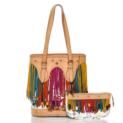 Louis Vuitton Monogram Multicolor Fringe Bucket White 7 of 7